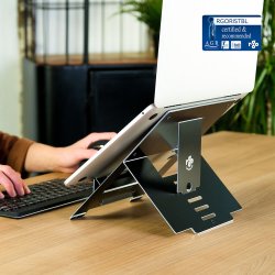 R-Go Riser Flexible Laptop Stand, adjustable black