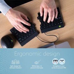 R-Go Split Break ergonomic wireless keyboard Black