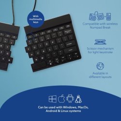 R-Go Split Break ergonomic wireless keyboard Black