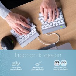 R-Go Split Break ergonomic wireless keyboard White