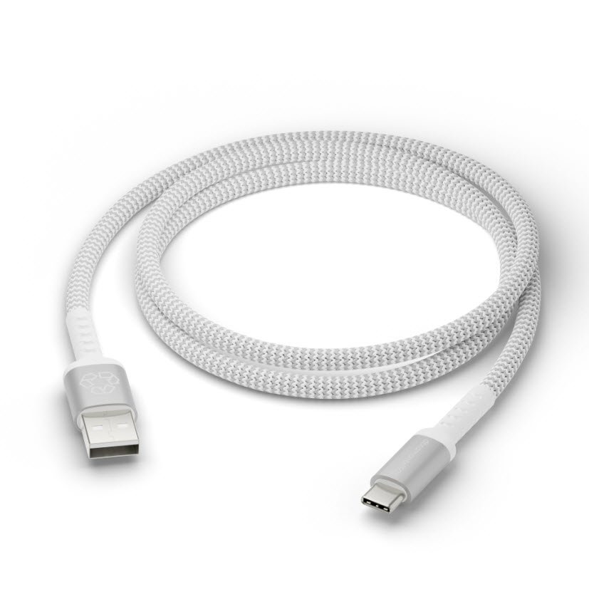 Re-charge - BRD Cable - USB-A to USB-C White 1.2m