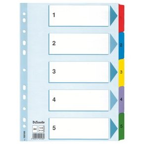 Register Mylar karton A4 1-5