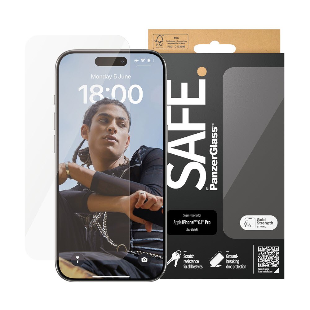 SAFE Screen Protector iPhone 15 Pro Ultra-Wide Fit