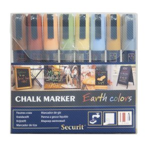Securit Chalkmarker Jordfarver 8 stk. 2-6mm