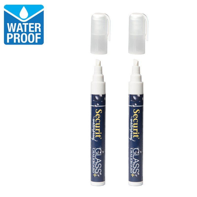 Securit Chalkmarkers 2-6mm 2stk Hvid