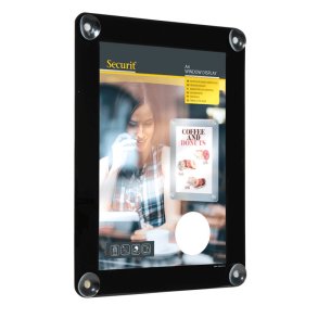 Securit Vindues Ramme A4 m. sugekop Sort