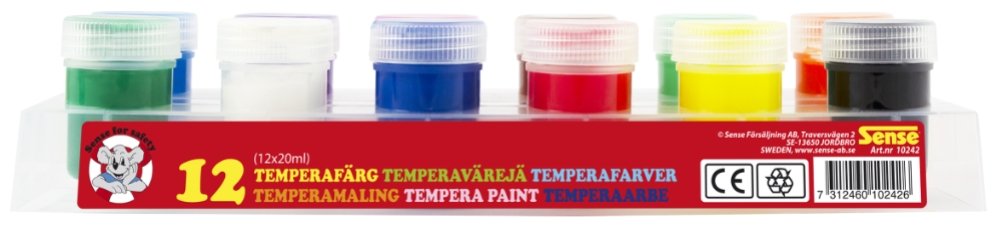 Sense Maling tempera farver 12 stk