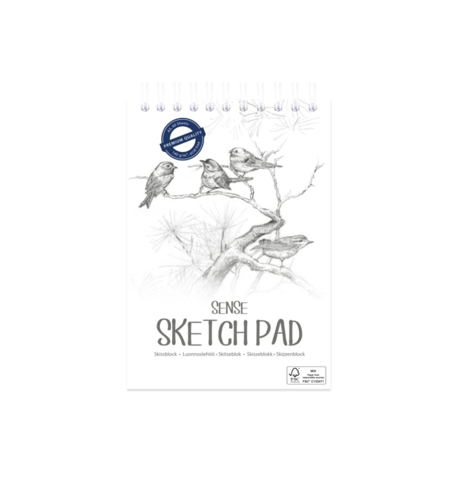 Sense Sketchbog A5 140g 60 sider med spiral