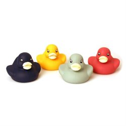 Silikone badender, rd, gul, grn og bl