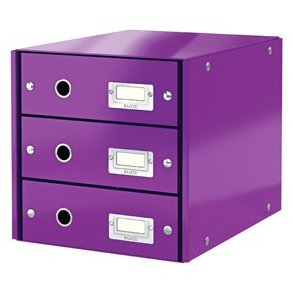 Skuffekabinet Click&Store 3 skuf WOW lilla