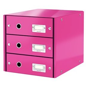 Skuffekabinet Click&Store 3 skuf WOW pink