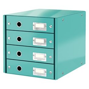 Skuffekabinet Click&Store 4 skuf WOW isblaa