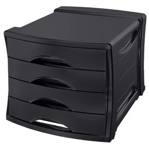 Skuffekabinet Europost Vivida 4 sk. sort