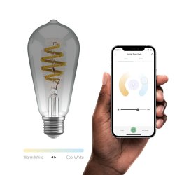 Smart Bulb ST64 CCT Filament (E27), Smokey