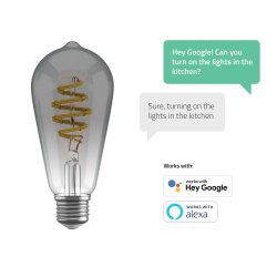Smart Bulb ST64 CCT Filament (E27), Smokey