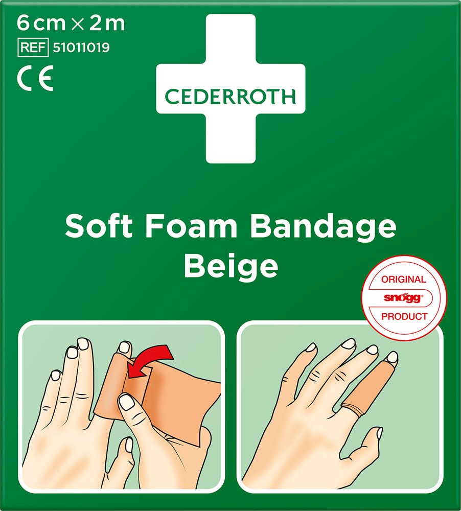 Soft Foam Bandage Beige 6cm x 2m