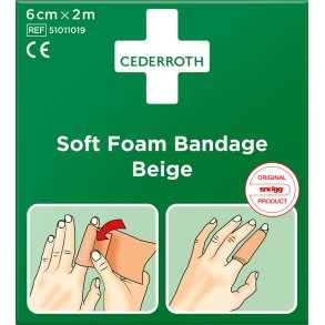 Soft Foam Bandage Beige 6cm x 2m