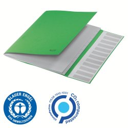 Sorteringsmappe recycle karton A4 12-delt grn