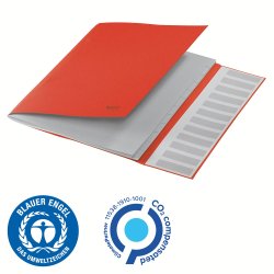 Sorteringsmappe recycle karton A4 12-delt rd