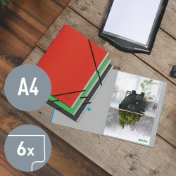 Sorteringsmappe recycle karton A4 6-delt bl
