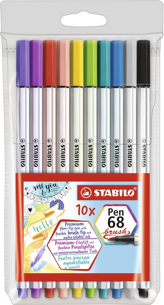 Stabilo Pen 68 Brush 10stk