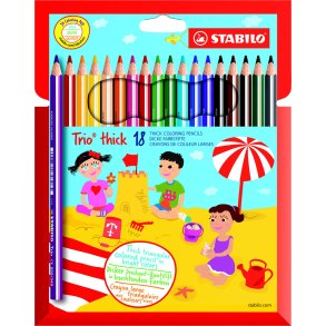Stabilo TRIO thick farveblyanter 18farver