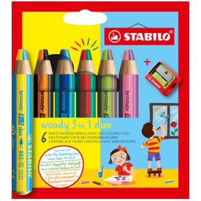 Stabilo Woody 3i1 Duo 6stk + Spidser