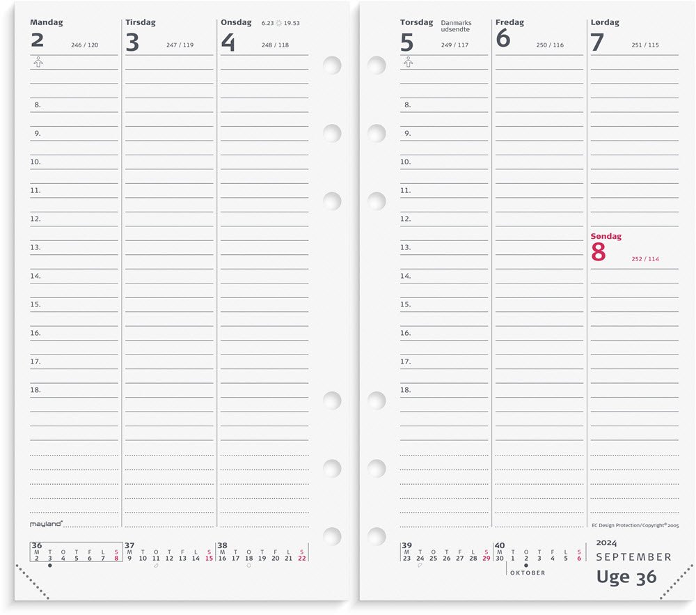 System PP ugekalender hjformat REFILL 2024