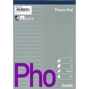 Telefonblok A5 Linieret