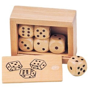 Terninger i tr 6 stk