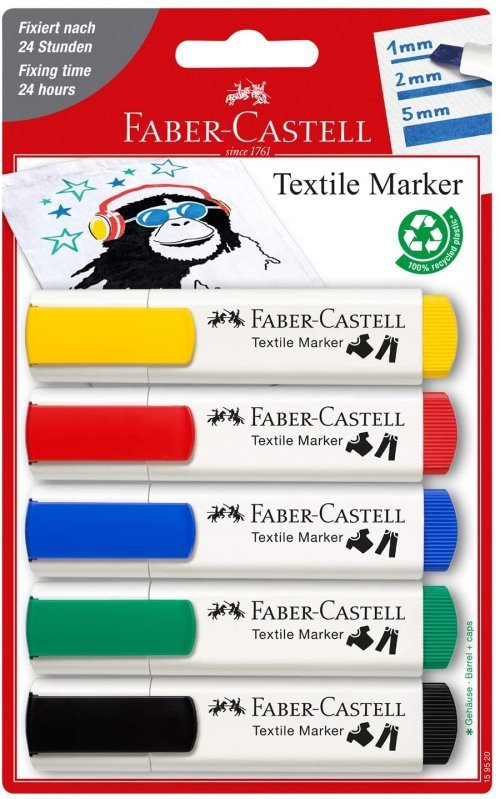 Textil marker 5 farver