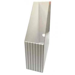 Tidsskriftskassette i pap, hvid m. strib