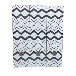 Tidsskriftskassette i pap hvid med mnster