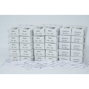 Tombola numre 1-3000 Hvid