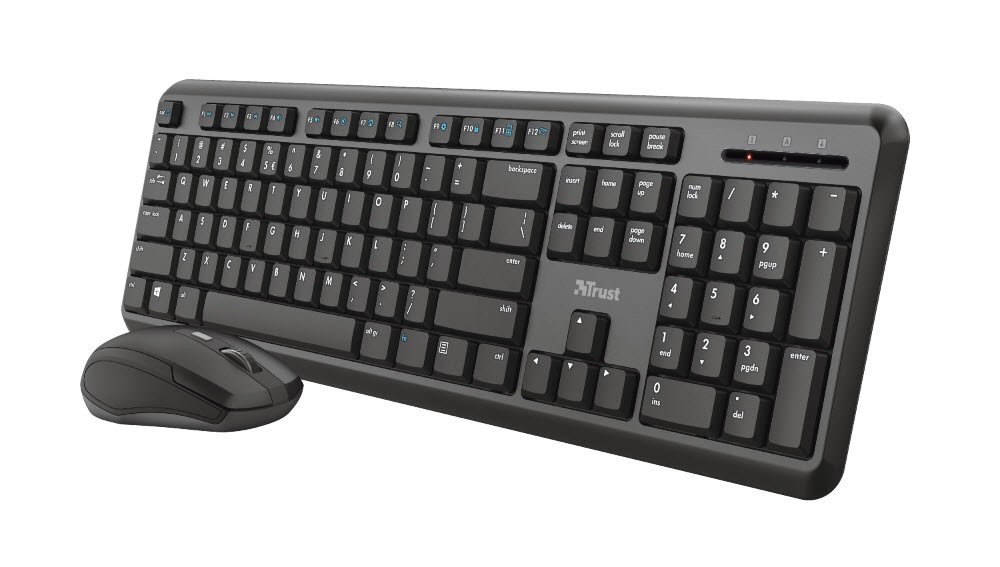 Trust Ody Wireless Keyboard &amp; Mouse Black Nordic