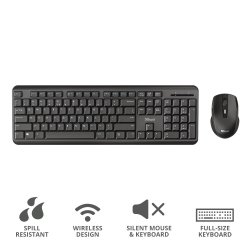 Trust Ody Wireless Keyboard & Mouse Black Nordic