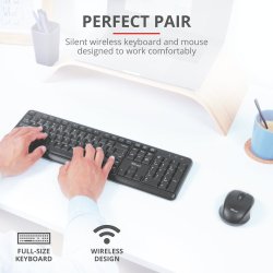 Trust Ody Wireless Keyboard & Mouse Black Nordic
