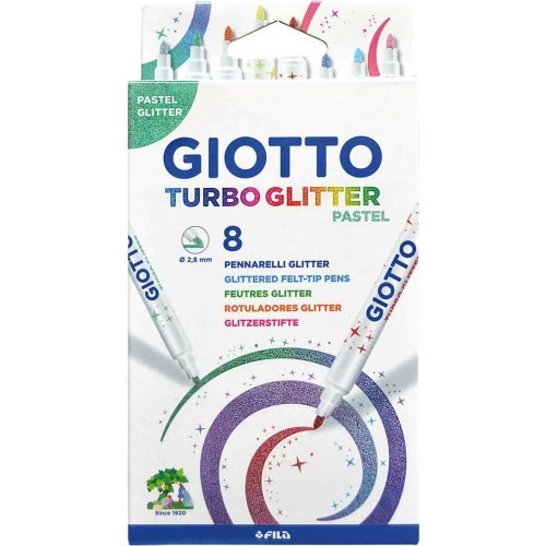 Turbo Glitter Pastel Tusser 8 Stk