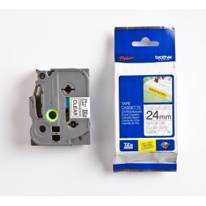 TZe tape 24mmx8m strong black/clear