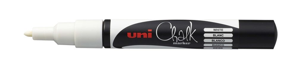 Uni Kridt Marker 3M Hvid