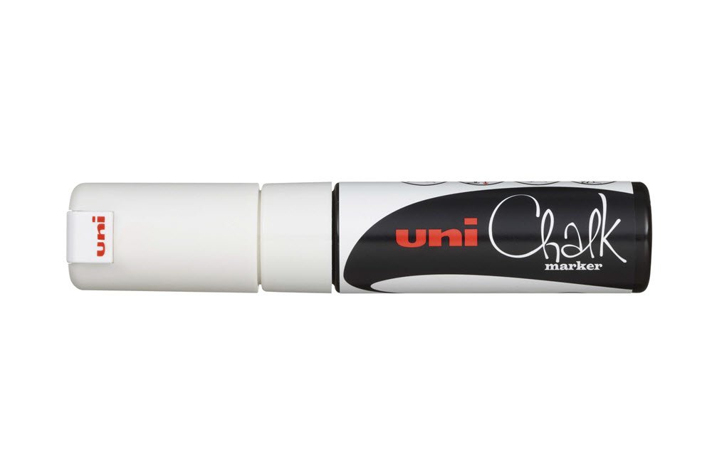 Uni Kridt Marker 8K Hvid