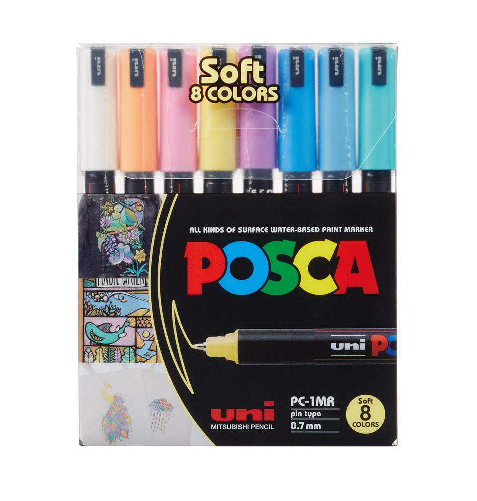 Uni Posca PC-1MR Soft Colors 8stk
