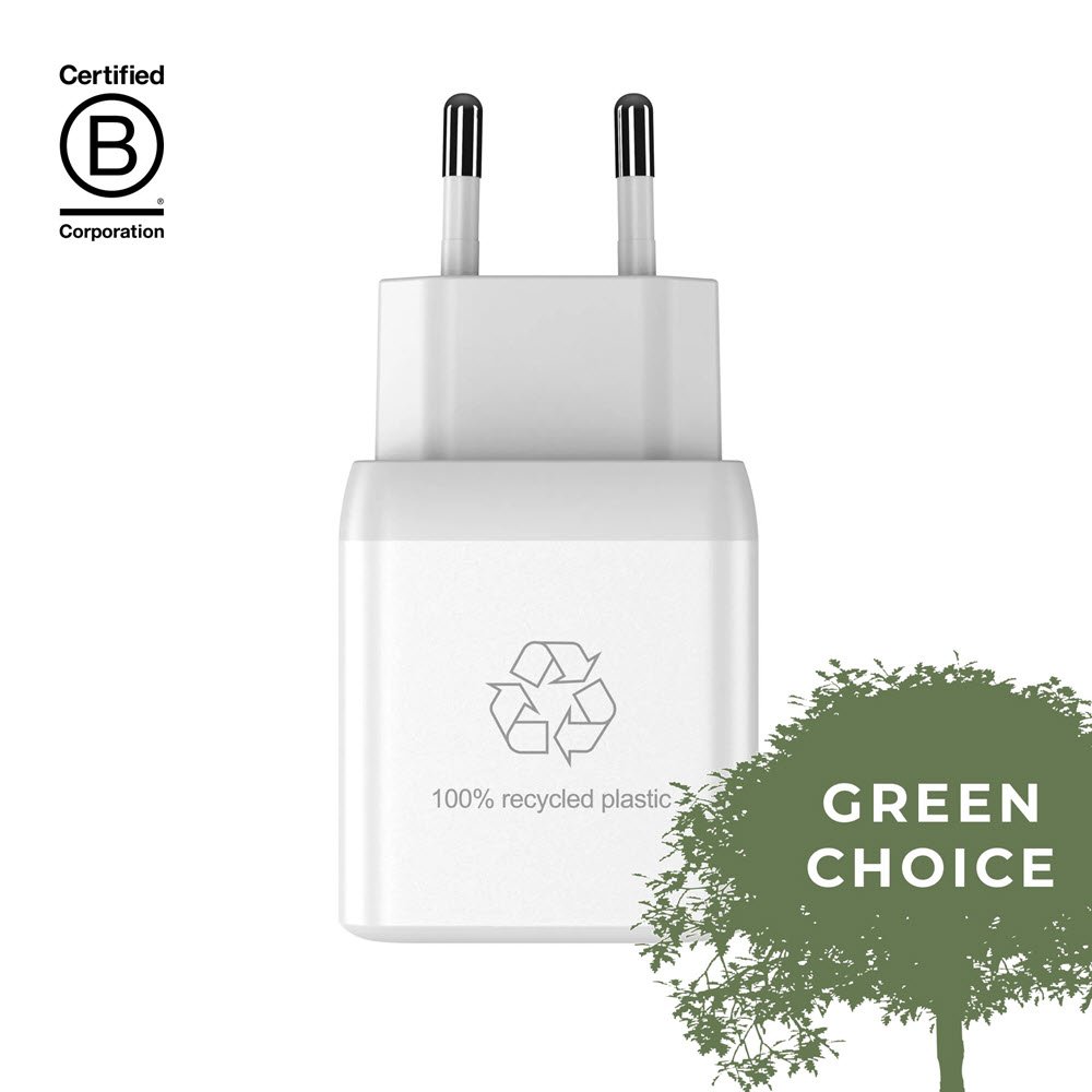 UPSTR&Ouml;M CIRKUL&Auml;R 35W Dual USB-C GaN Charger, White