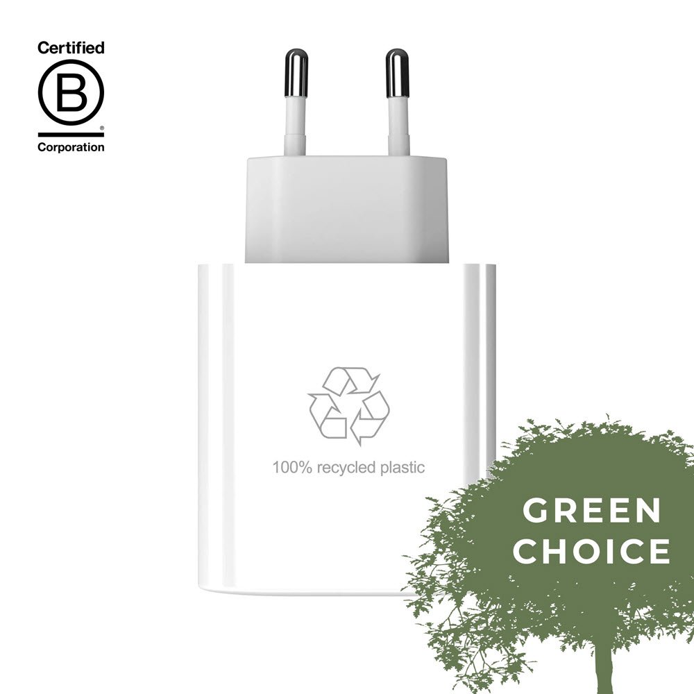 UPSTR&Ouml;M CIRKUL&Auml;R 65W Dual Port GaN Charger, White