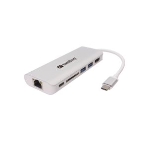 USB-C Dock HDMI+LAN+SD+USB,61W, White