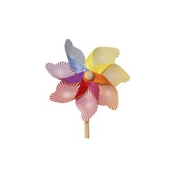 Vindmlle med farvet striber, 17 cm