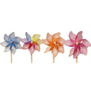 Vindmlle med farvet striber, 17 cm