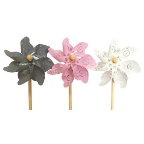 Vindmlle Mnstert 1 stk 3 ass farver  17 Cm