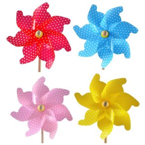 Vindmlle Prikket 1 stk 4 ass Farver 31