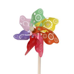 Vindmlle, regnbuefarver m. hul-mnstre 17cm